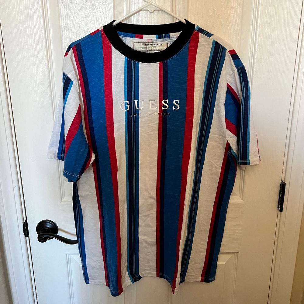 Guess Original Striped Embroidered T-Shirt